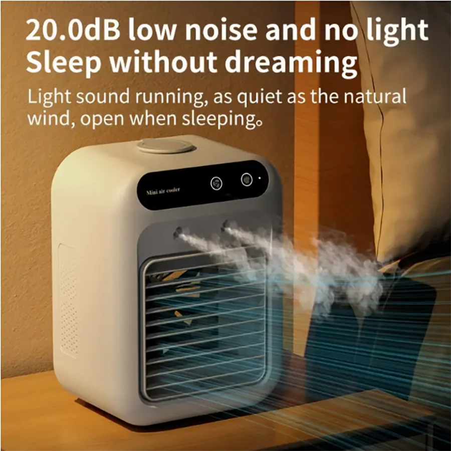 Portable Mini Desktop Air Conditioner Fan – USB Rechargeable Humidifier Cooling Fan