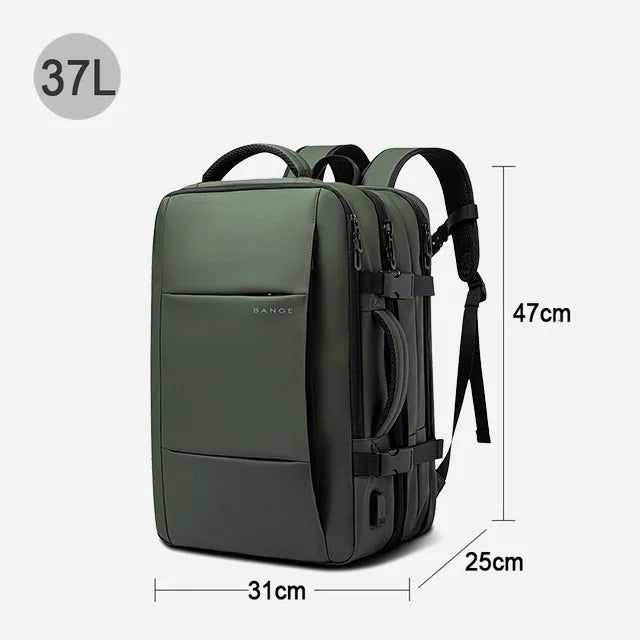 BANGE Expandable Business Travel Backpack – Waterproof 17.3" Laptop Backpack with USB Port