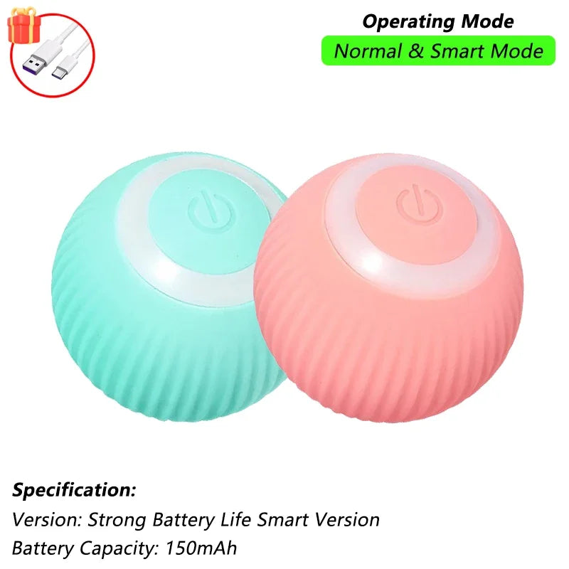Interactive Automatic Rolling Cat Ball with Moving Tail – Rechargeable Smart Pet Toy