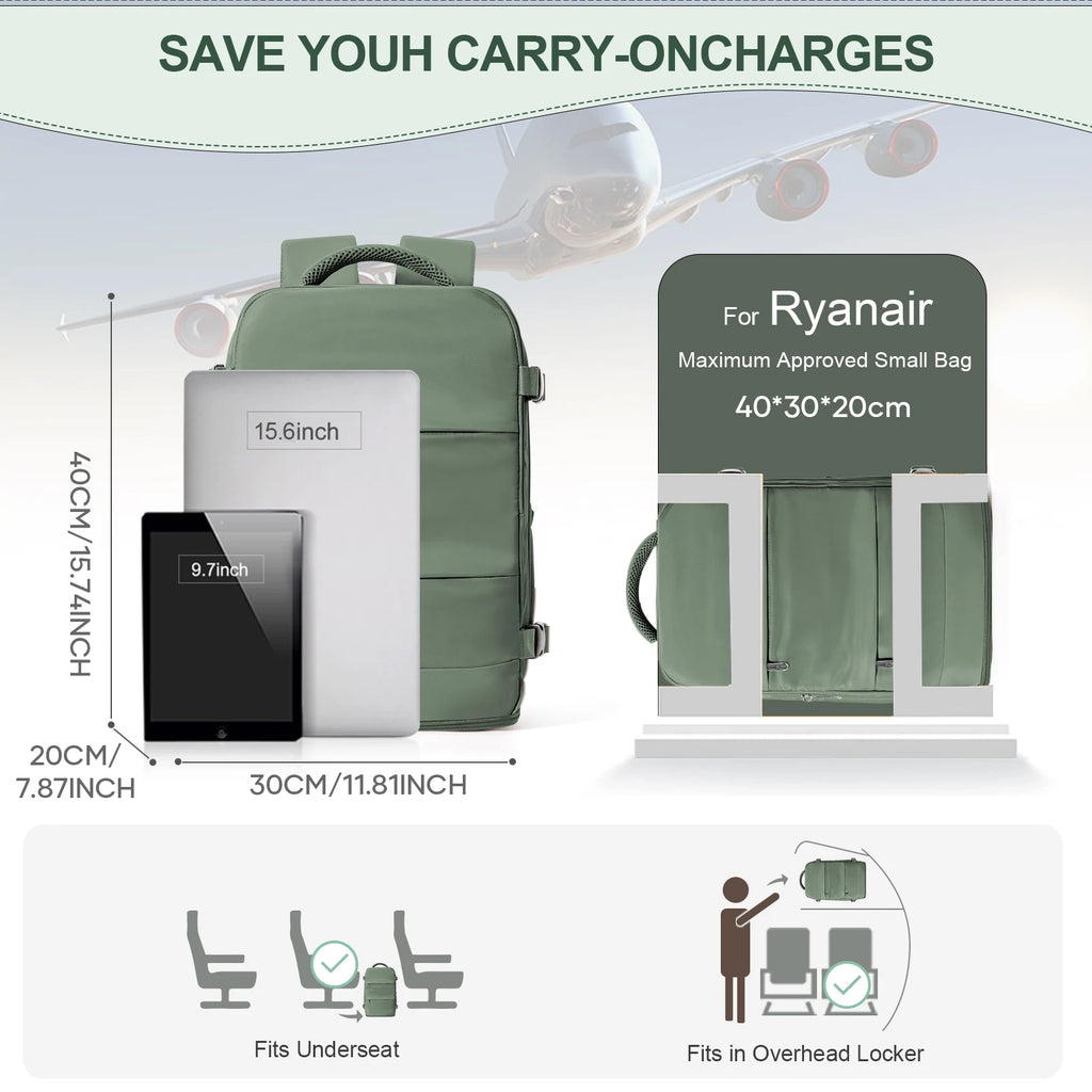 FLCC 40x30x20 Travel Backpack – Cabin Carry-On Laptop Backpack for Men & Women