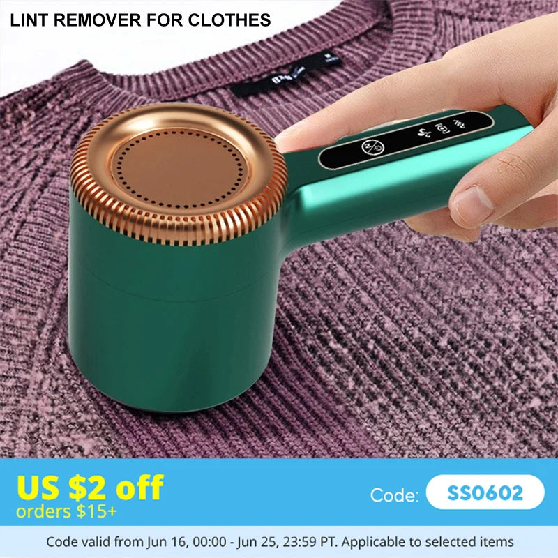 AURELLE Electric Lint Remover – USB Rechargeable Fabric Shaver for Clothes & Blankets