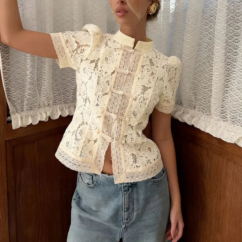 Women’s Lace Hollow Out Summer Shrug Blouse