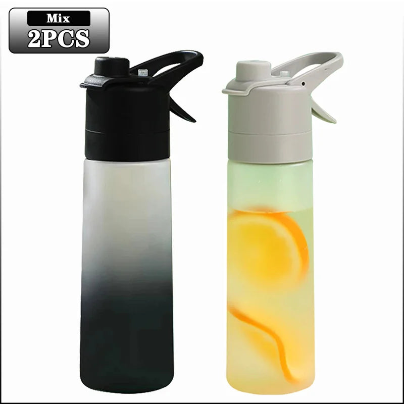 2-in-1 Spray Mist Water Bottle – 650ml Hydration Bottle