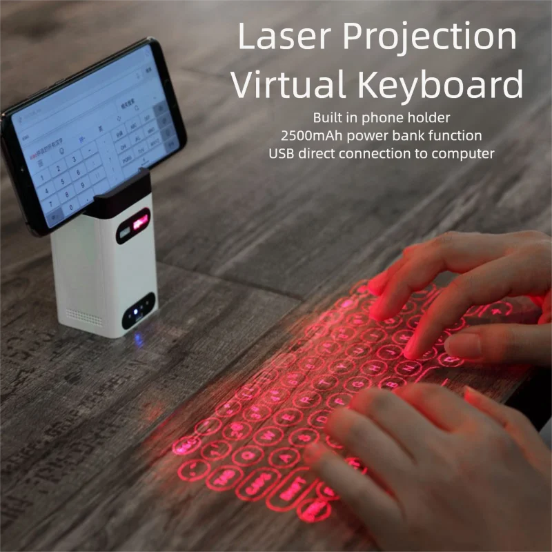 AURELLE Laser Projection Virtual Bluetooth Keyboard – Portable Wireless Typing