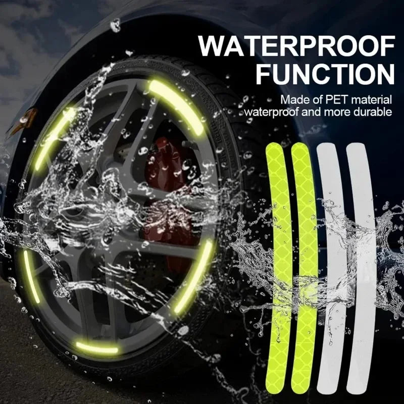 20/40-Piece Reflective Wheel Rim Strips – Colorful Car & Motorcycle Hub Decals
