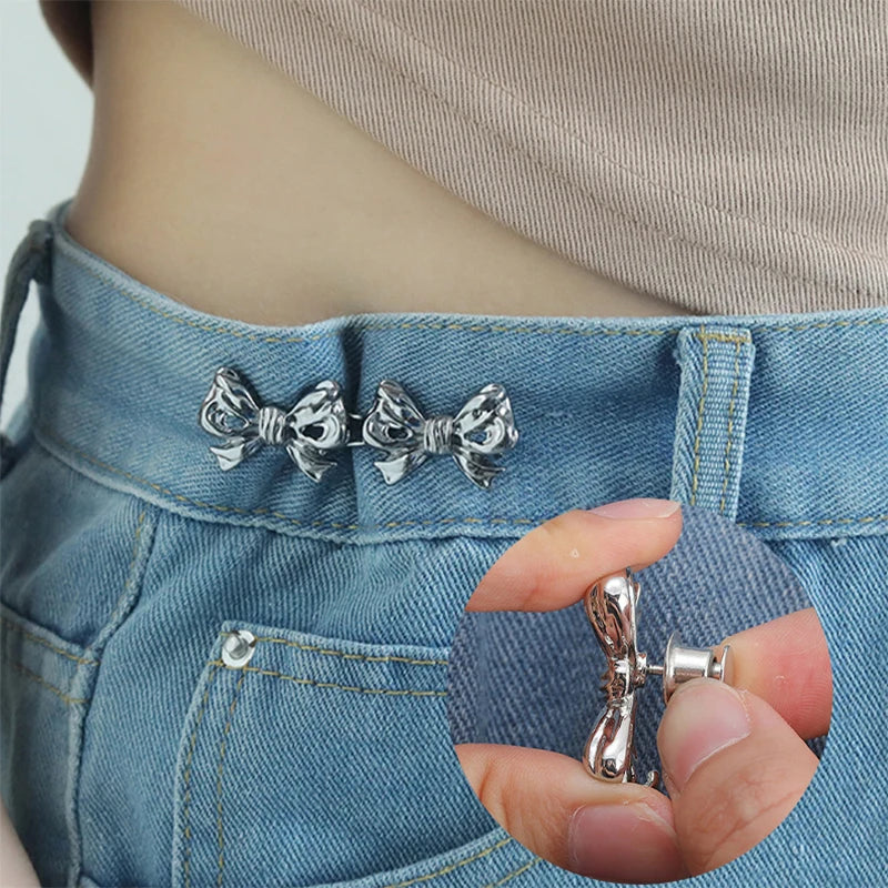 Bowknot Adjustable Waist Button – No-Sew Jeans & Pants Waist Tightener