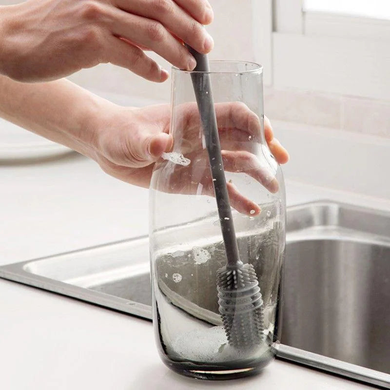 Silicone Bottle Cleaning Brush – Long Handle Brush for Bottles, Cups & Glassware