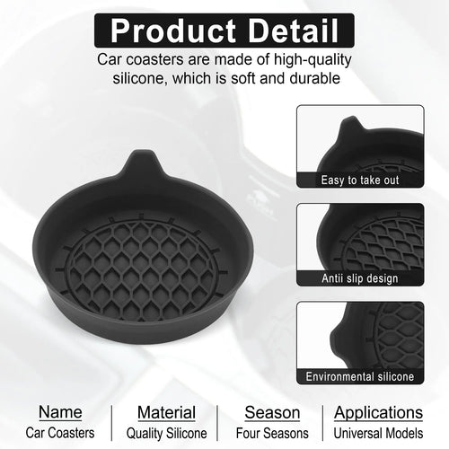 2/4-Pack Silicone Car Cup Holder Coasters – Universal Non-Slip Cup Holder Inserts