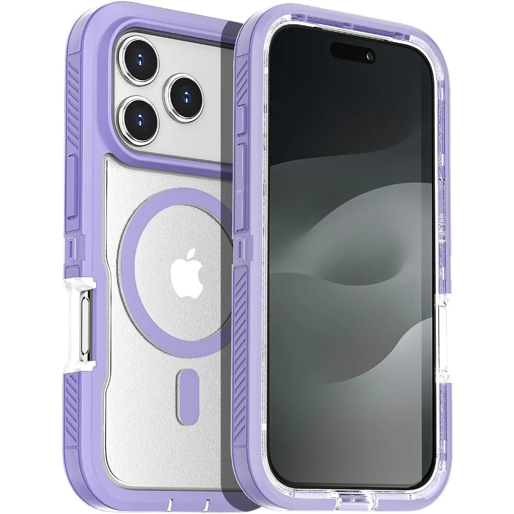 Matte Clear Magnetic Case for iPhone 13–18 Series – Anti-Slip Protective Cover with MagSafe Compatibility & Wireless Charging Support