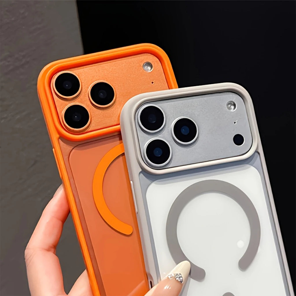 Clear Magnetic iPhone Case – Soft-Touch Shockproof Bumper & Raised Camera Protection