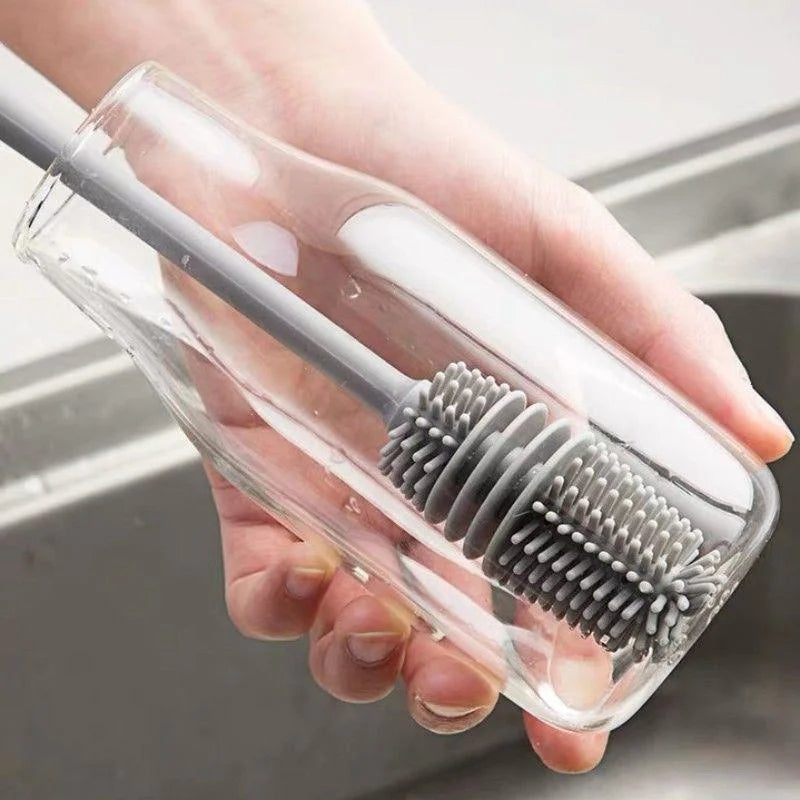 Silicone Bottle Cleaning Brush – Long Handle Brush for Bottles, Cups & Glassware