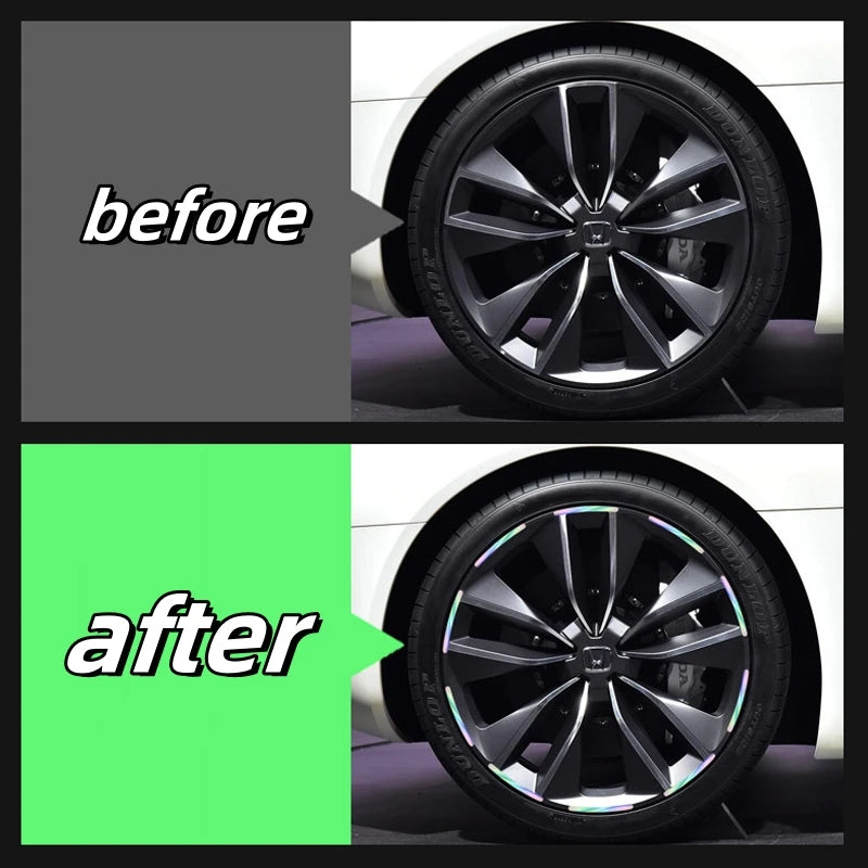 Reflective Car Wheel Rim Stickers – 20-Piece Set
