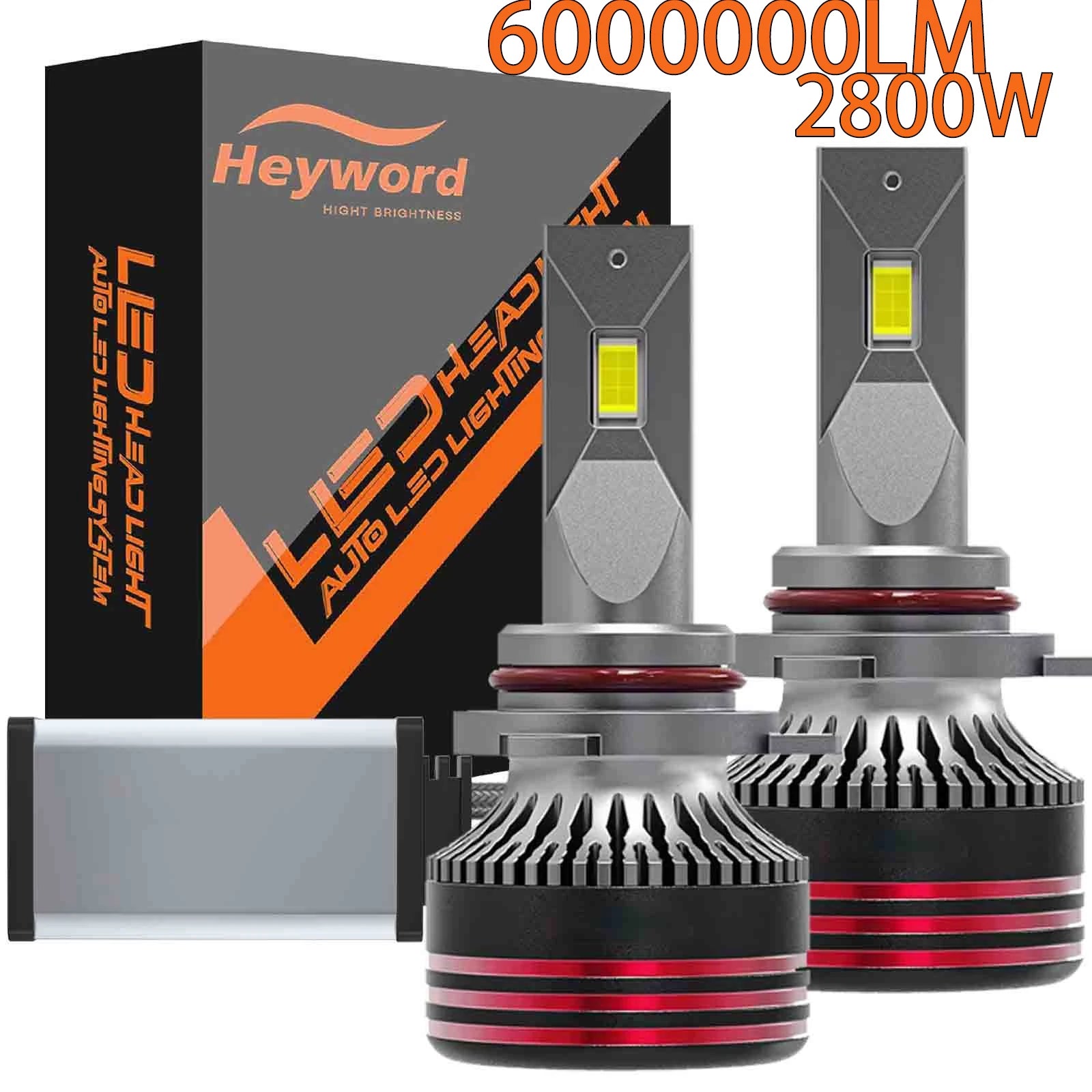 Heyword 2800W 6000000LM PLUS H7 H11 H1 H4 Led Headlight Bulb 6000K LED HB3 HB4 Double Copper Tube Led Light Kit for Car 12V 2PCS