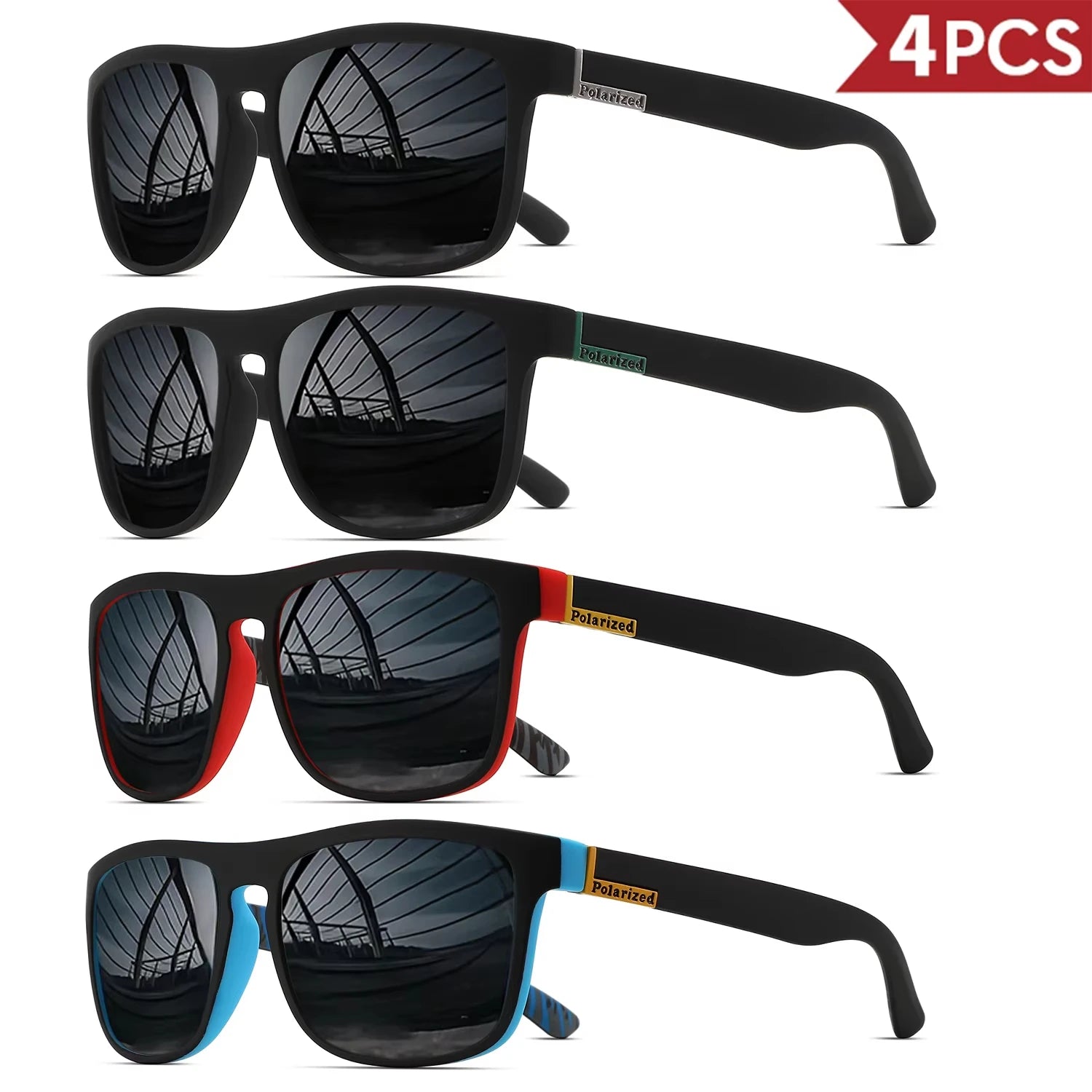 Classic Polarized Square Sunglasses – UV400 Lightweight Sports Eyewear for Driving, Fishing & Cycling