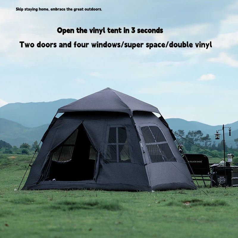 Outdoor Vinyl Tent Cmping Portable Equipment Camping Thick sun Protection And Rainstorm Automatic Quick Opening Tent.