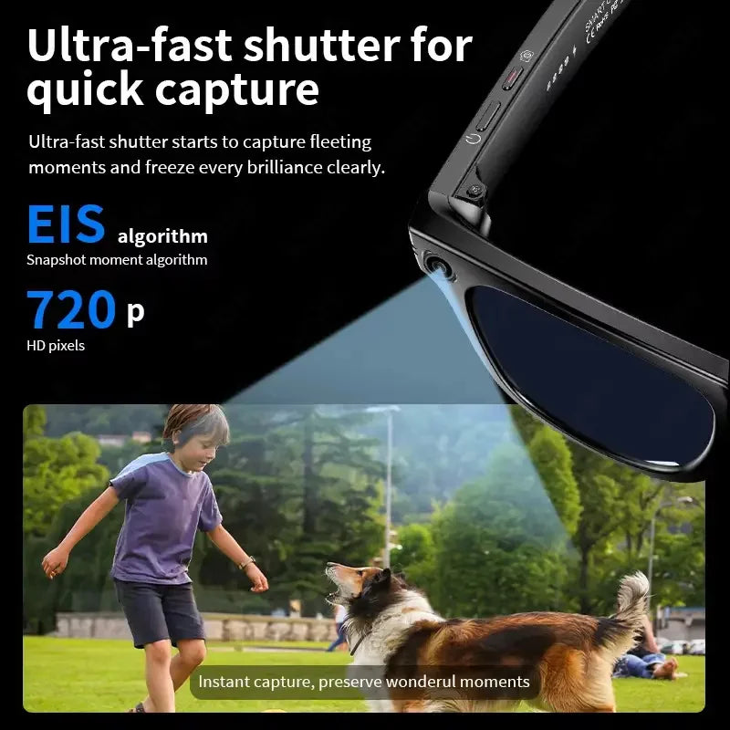AI Smart Bluetooth Glasses with HD Camera &amp; Voice Assistant
