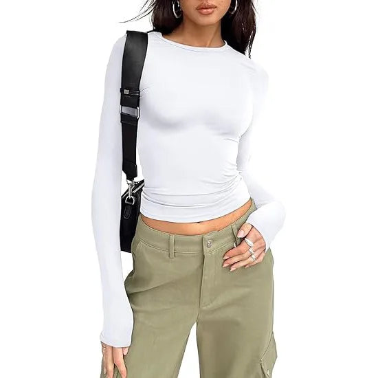 Women’s Long Sleeve Slim Fit Crew Neck Top
