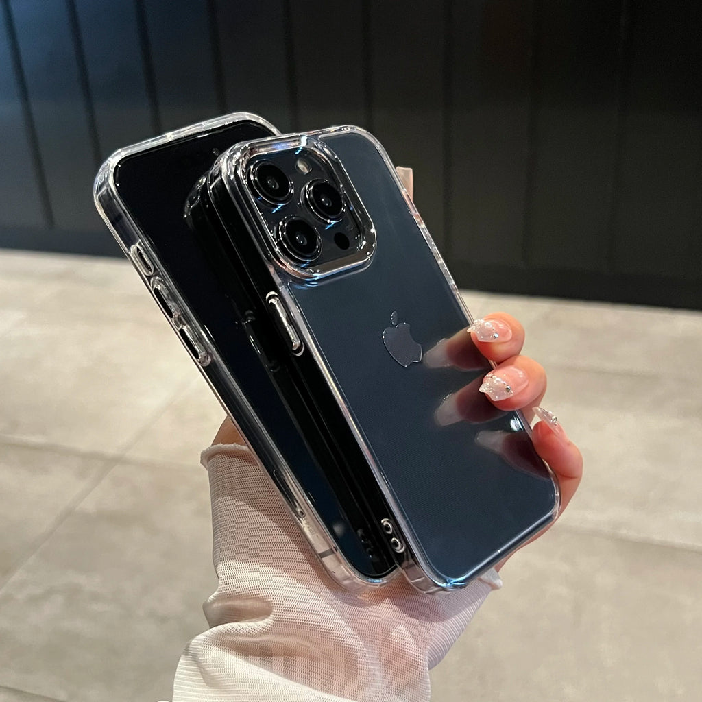 Clear Shockproof Silicone Phone Case – Transparent Protective Cover for iPhone