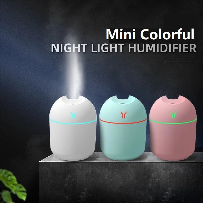 250ML USB Mini Air Humidifier & Essential Oil Diffuser – Quiet Portable Mist Humidifier for Home, Office & Car