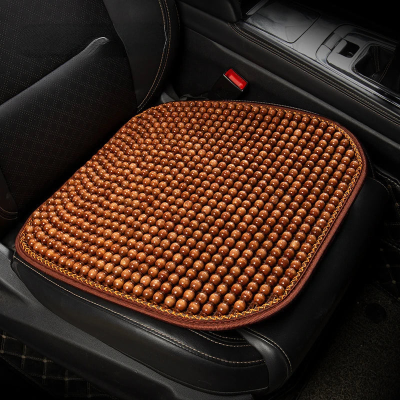 Wooden Bead Car Seat Cushion – Breathable Summer Seat Cover for Cars & SUVs