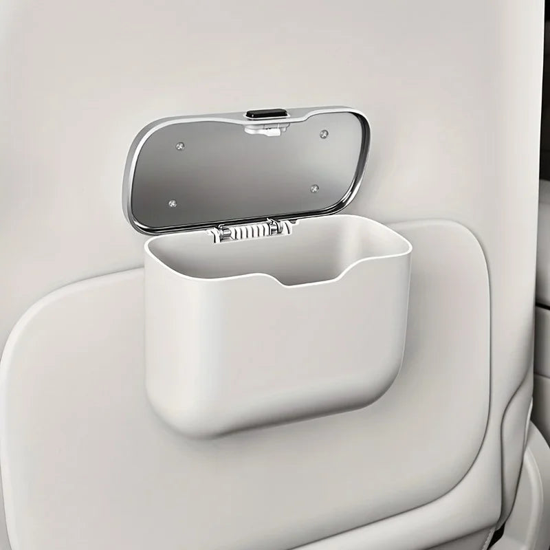 Multifunctional Car Trash Can with Lid – Hanging Leak-Resistant Storage Bin