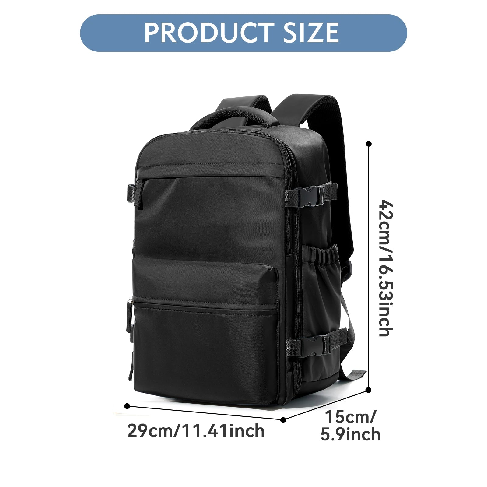 FLCC Vacuum Compression Travel Backpack – Expandable Laptop Backpack with Optional Vacuum Pump