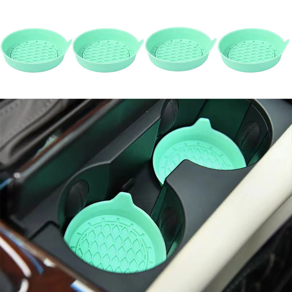 2/4-Pack Silicone Car Cup Holder Coasters – Universal Non-Slip Cup Holder Inserts
