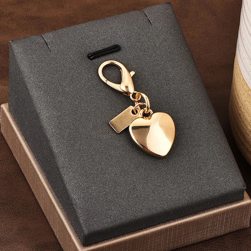 Bear & Cherry Metal Keychain – Gold Keyring for Keys, Bags & Backpacks