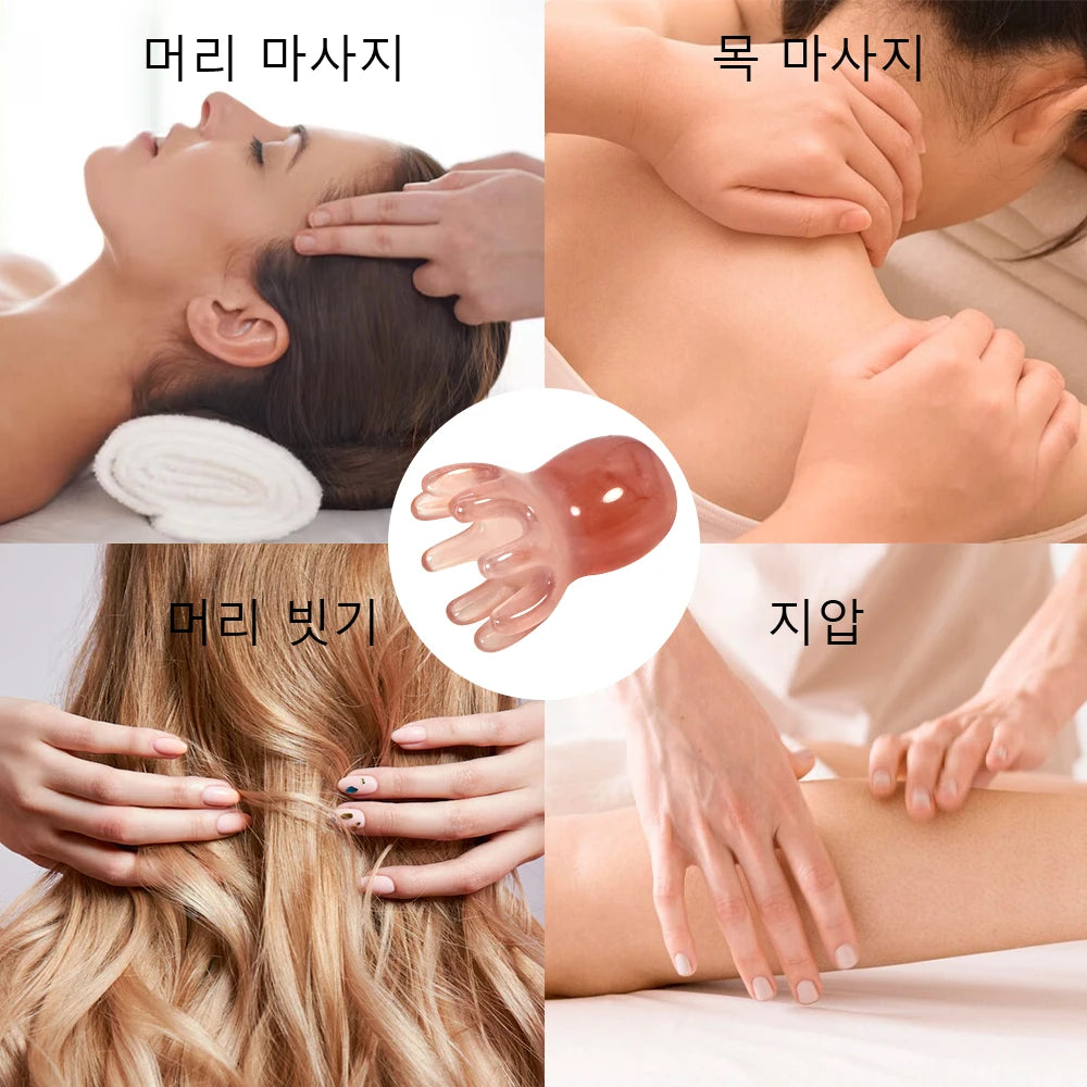 Cute Octopus Scalp Massage Comb – Portable Resin Hair & Scalp Massager