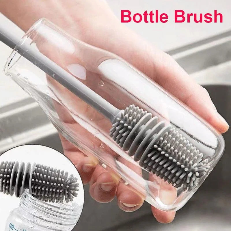 Silicone Bottle Cleaning Brush – Long Handle Brush for Bottles, Cups & Glassware
