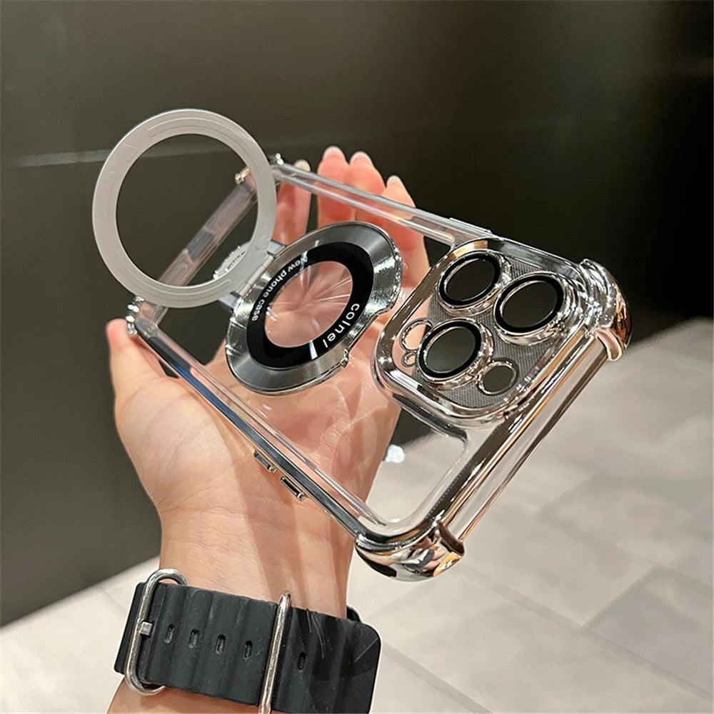 Magnetic Clear iPhone Case with Kickstand