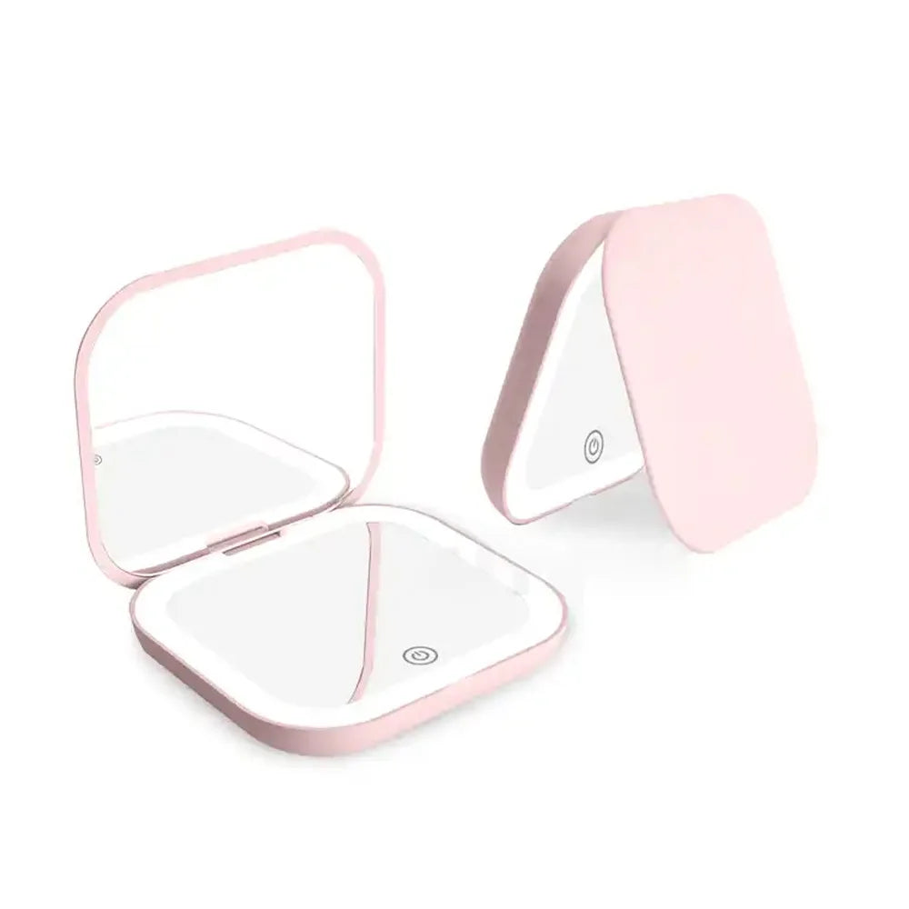 Product Title LED Compact Makeup Mirror with Lights – 1X/2X Magnifying Portable Travel Mirror
