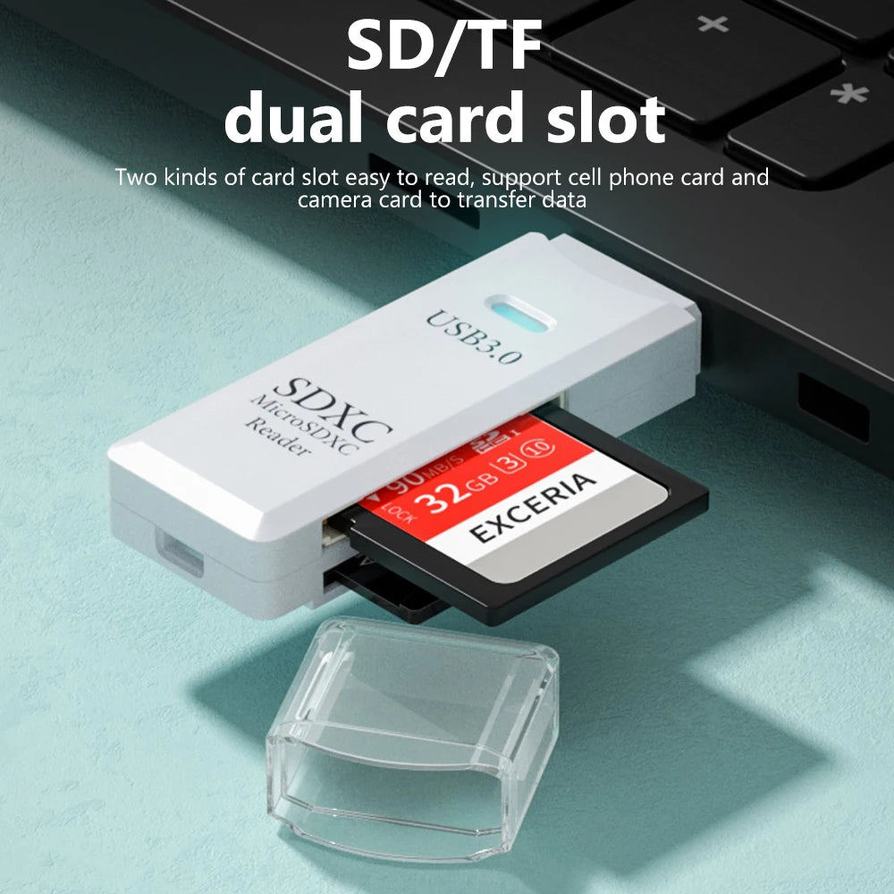 2-in-1 USB 3.0 SD & microSD Card Reader – High-Speed Memory Card Adapter