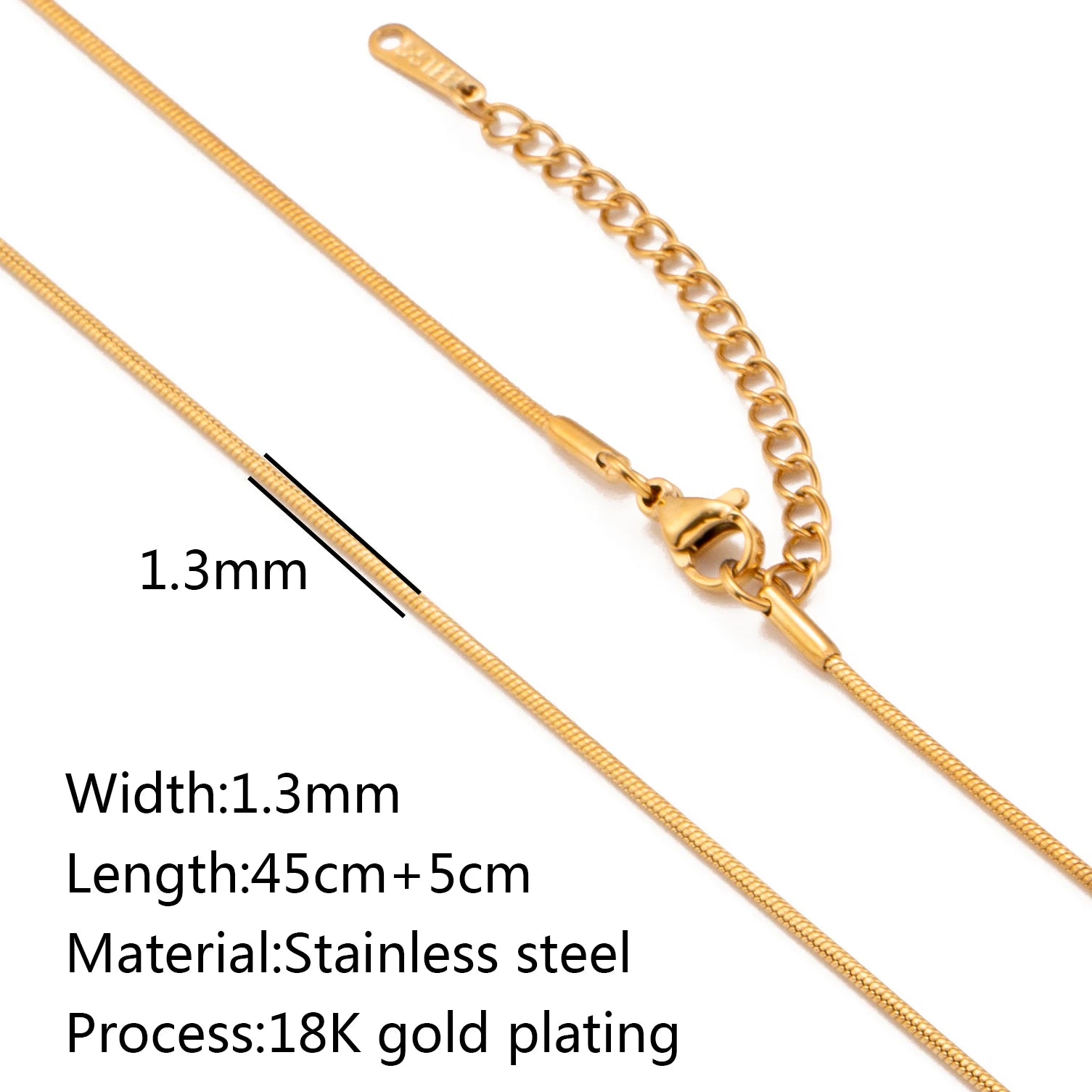 5-Piece 18K Gold PVD Stainless Steel Chain Necklace Set