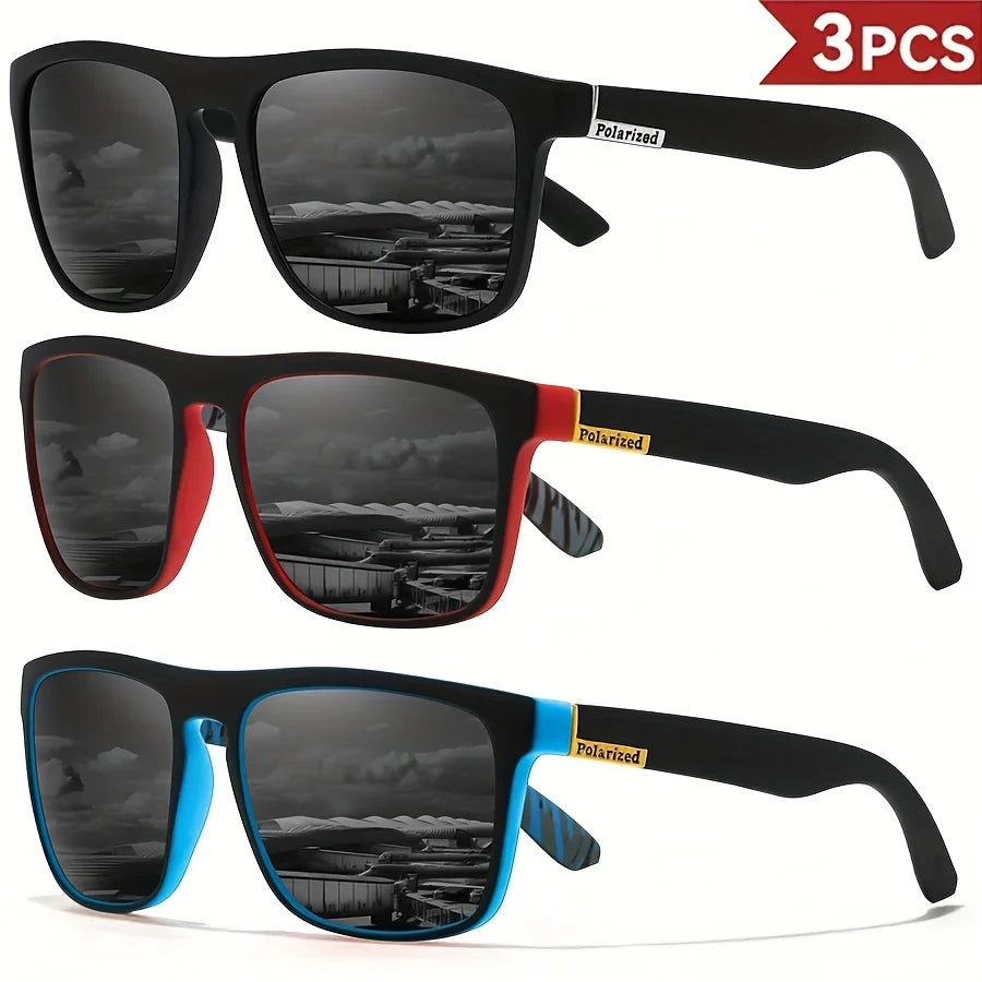 Classic Polarized Square Sunglasses – UV400 Lightweight Sports Eyewear for Driving, Fishing & Cycling