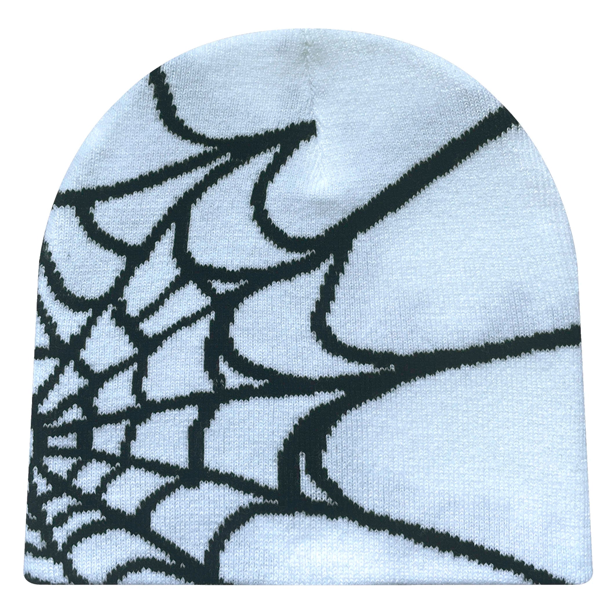 Y2K Spider Web Knit Beanie – Unisex Warm Winter Skull Cap