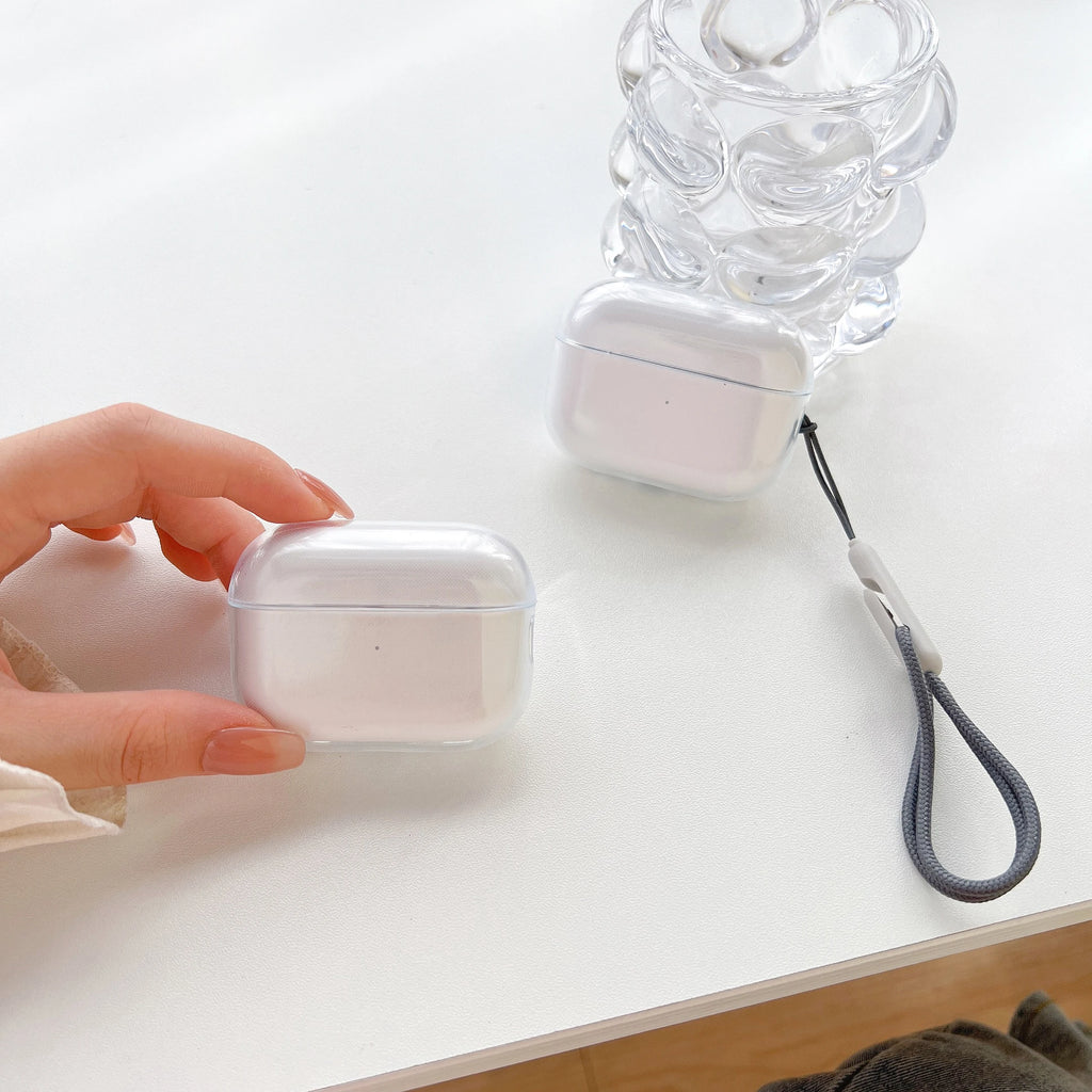 Clear TPU AirPods Case with Lanyard – Shockproof Protective Cover for AirPods