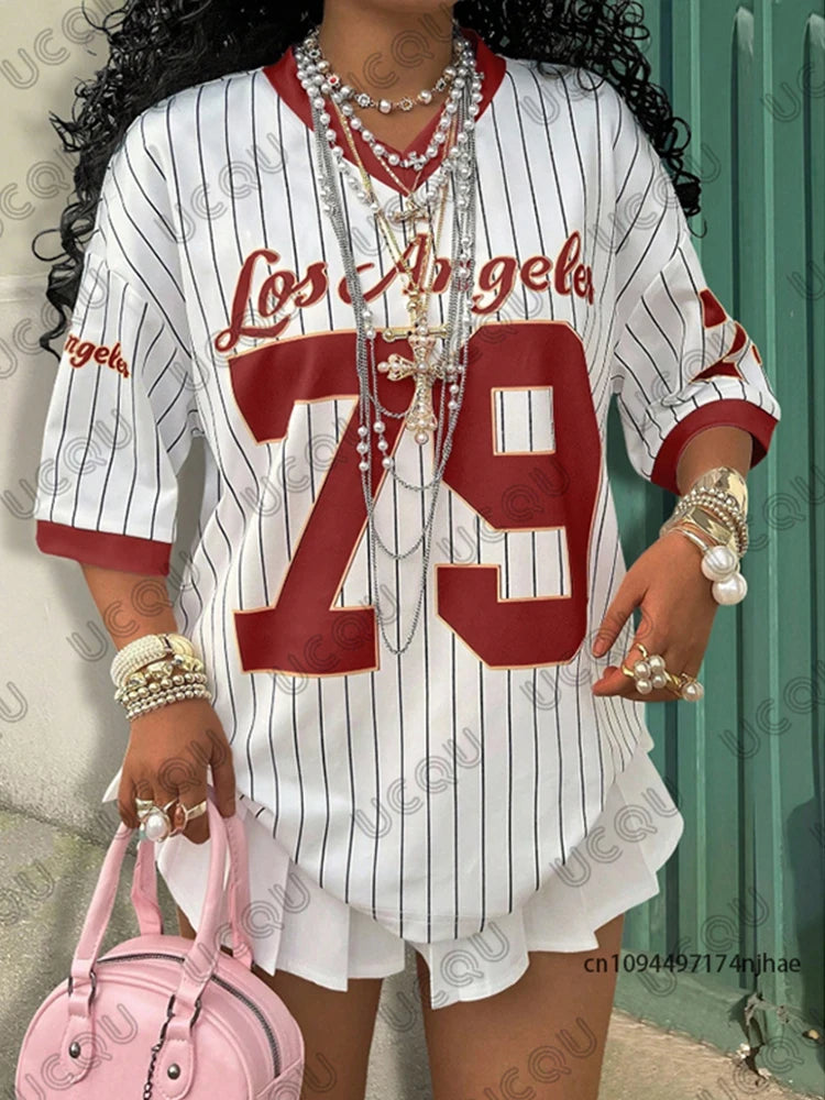 Women’s Los Angeles 79 Oversized Football Jersey T-Shirt