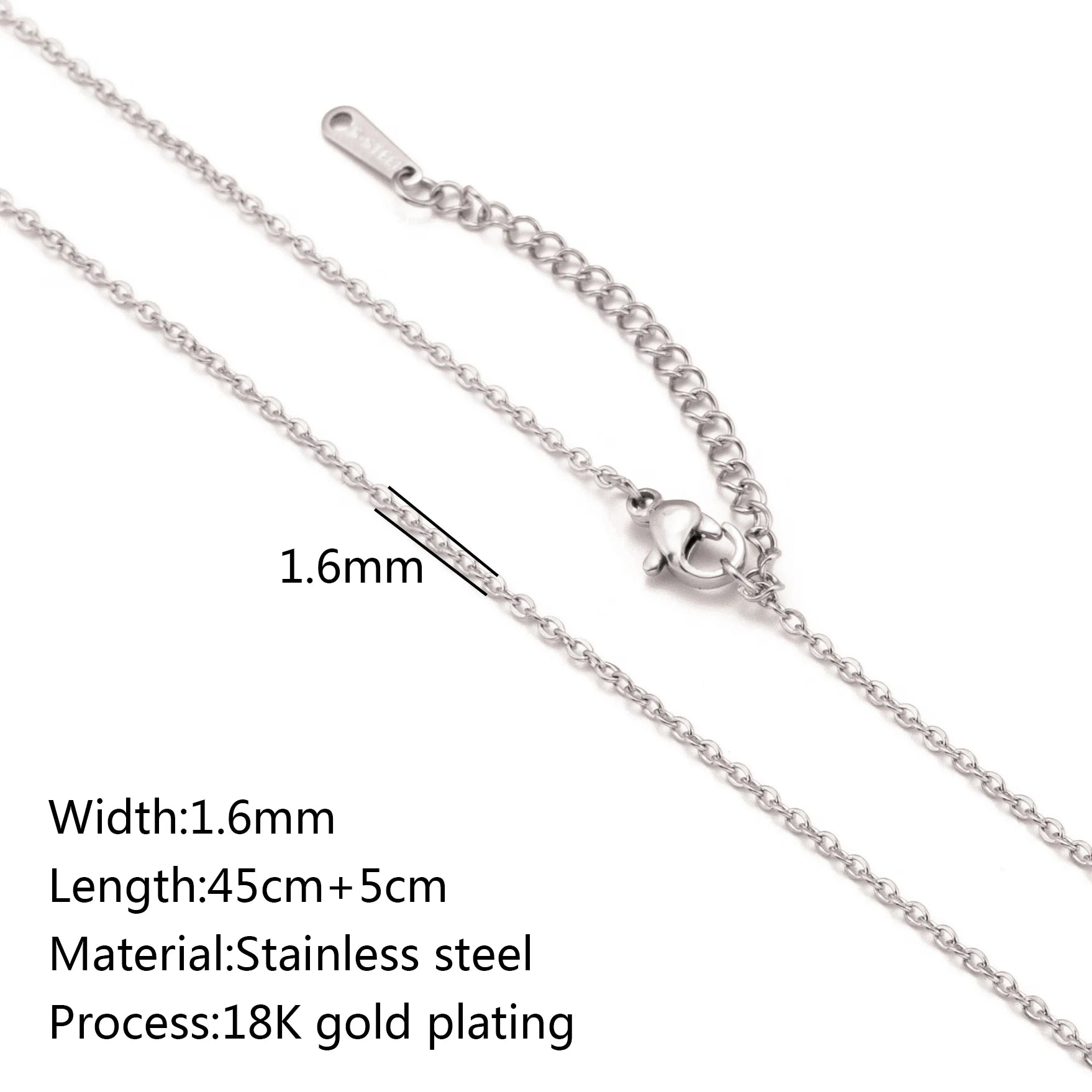 5-Piece 18K Gold PVD Stainless Steel Chain Necklace Set