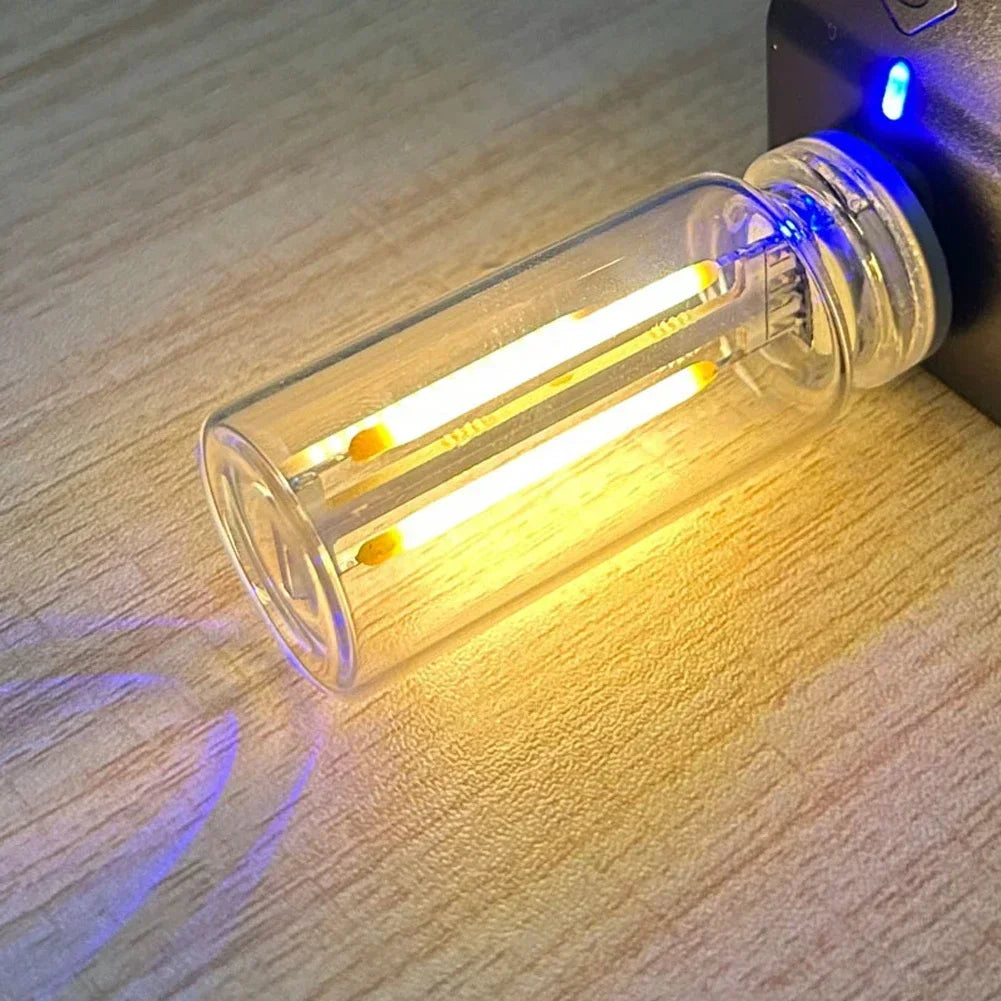 USB Touch-Dimmable LED Atmosphere Light – Portable Filament Night Lamp for Car & Bedroom
