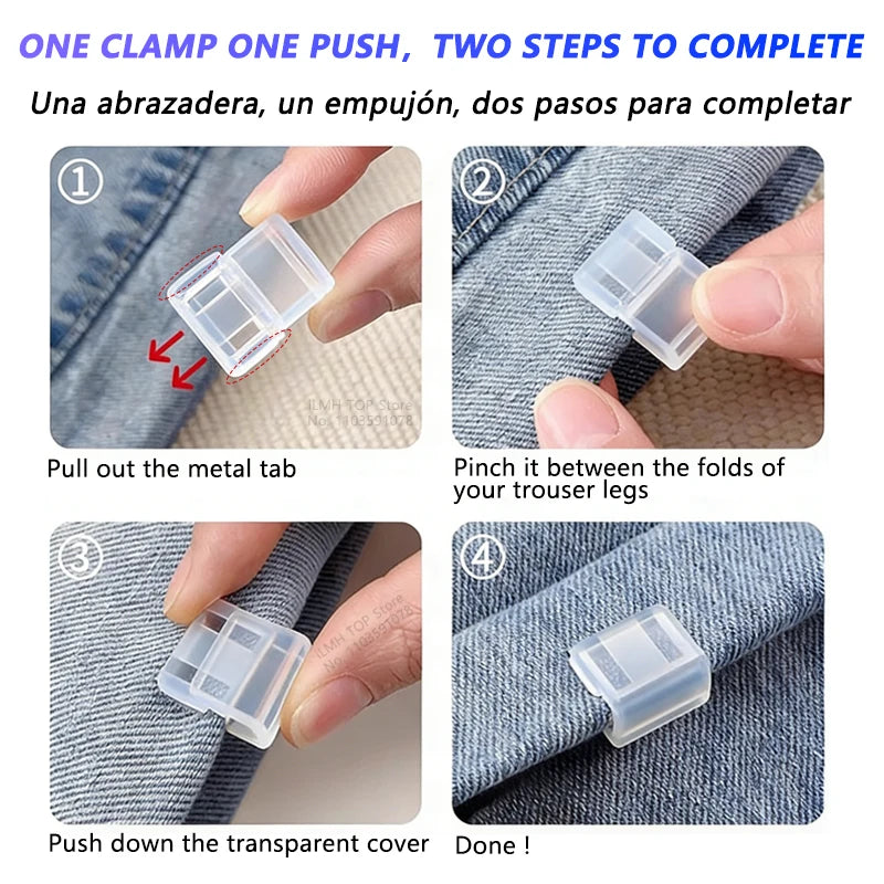 Invisible Pant Hem Clips – No-Sew Adjustable Trouser Length Clips