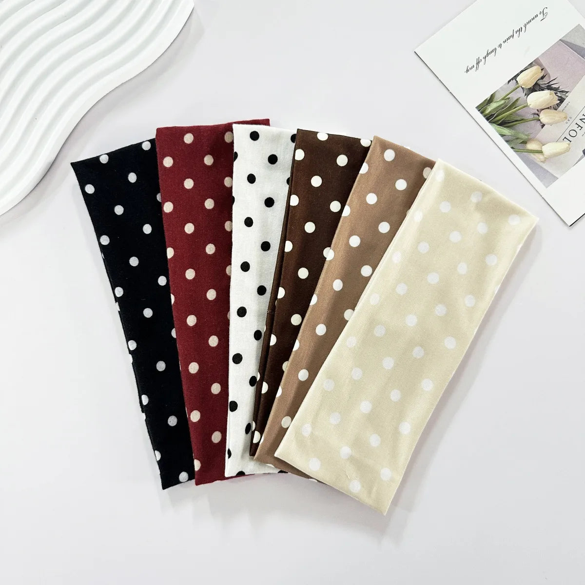 Y2K Retro Polka Dot Stretch Headband