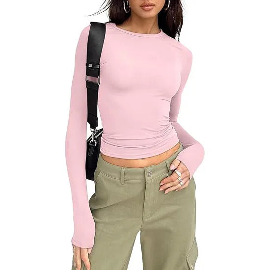 Women’s Long Sleeve Slim Fit Crew Neck Top