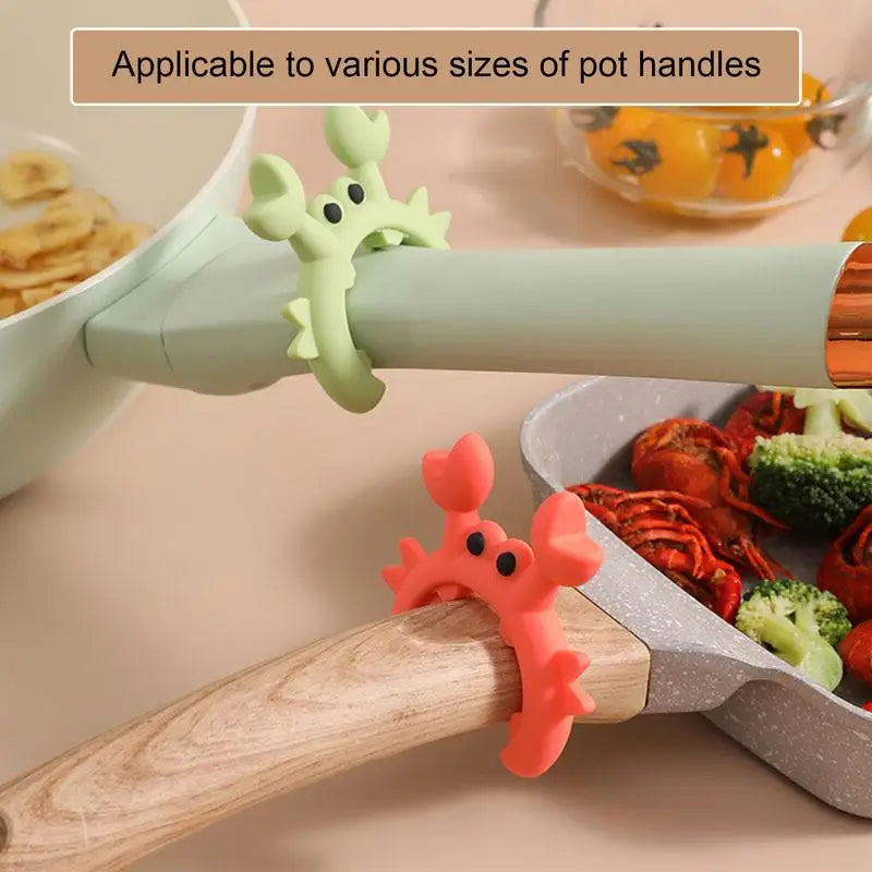Silicone Crab Utensil Rest – Clip-On Spoon & Spatula Holder for Pots and Countertops