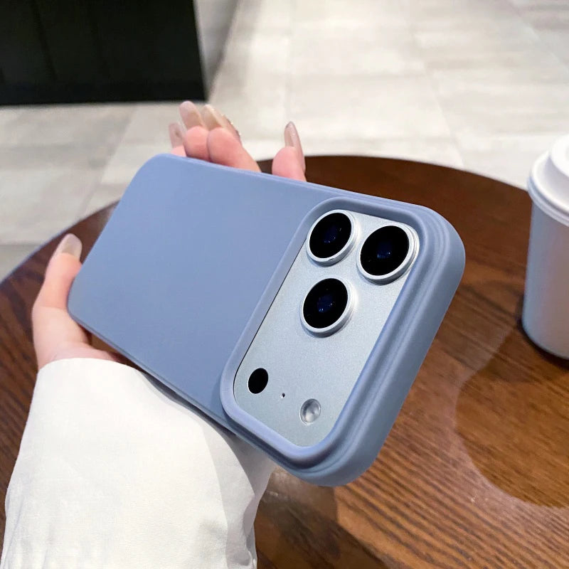 Luxury Matte Silicone Case for iPhone 15–17 Series – Soft-Touch Candy Color Cover with Raised Camera & Screen Protection