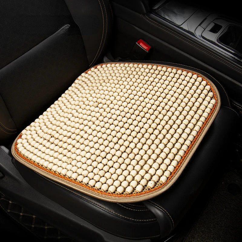 Wooden Bead Car Seat Cushion – Breathable Summer Seat Cover for Cars & SUVs