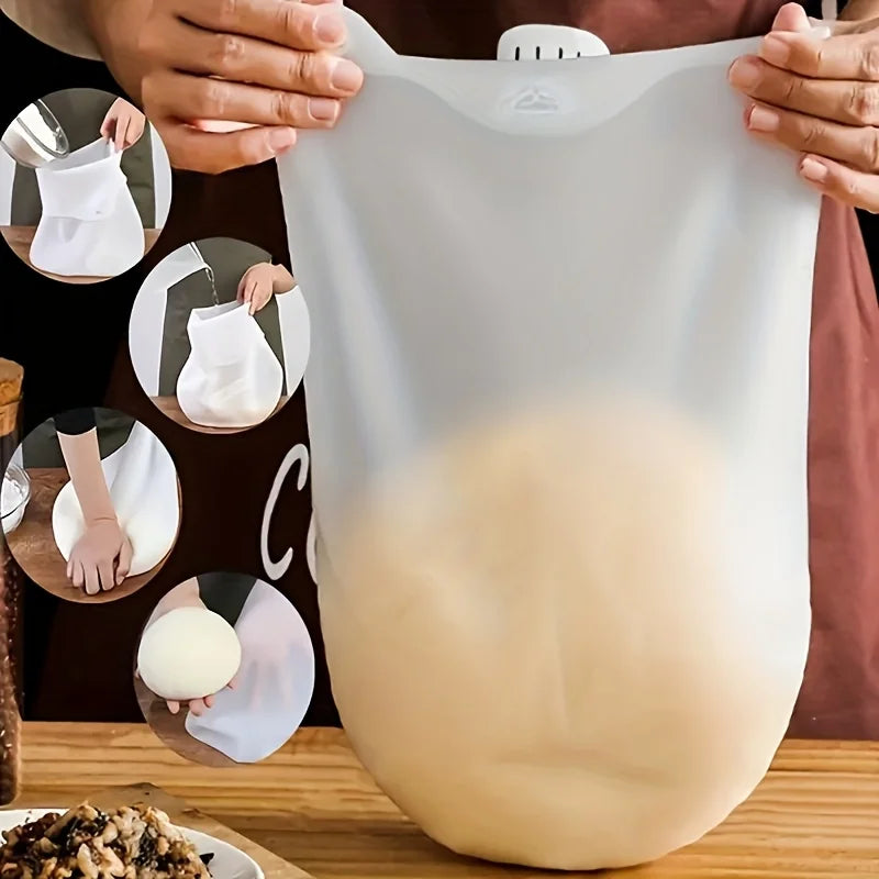 Food-Grade Silicone Dough Kneading Bag – Reusable Non-Stick Mixing Bag with Handle for Bread & Pastry