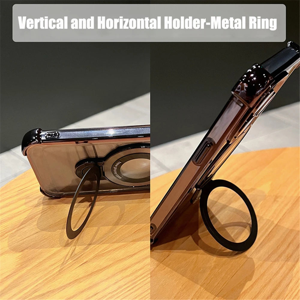 Magnetic Clear iPhone Case with Kickstand