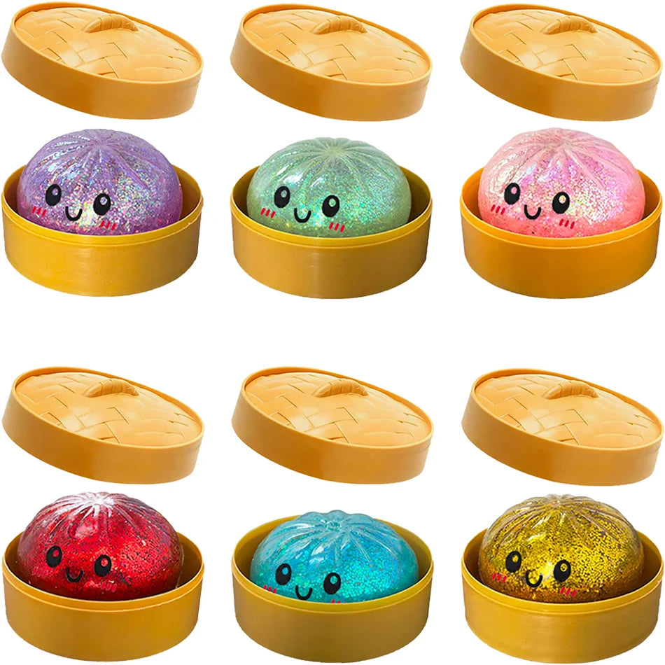 Glitter Dumpling Squishy – Sparkly Sensory Stress Relief Toy