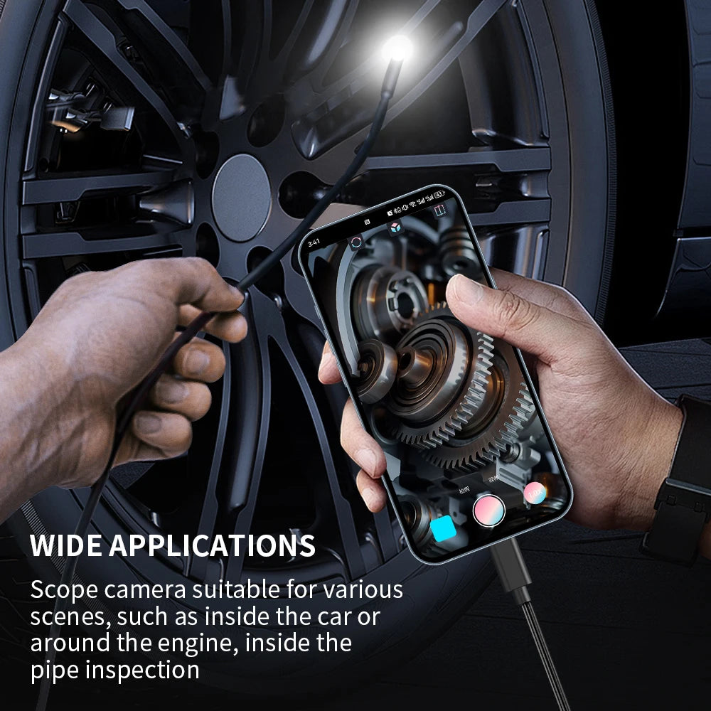 7mm USB-C Android Endoscope Camera – IP67 Waterproof Inspection Borescope with 6 LED Lights